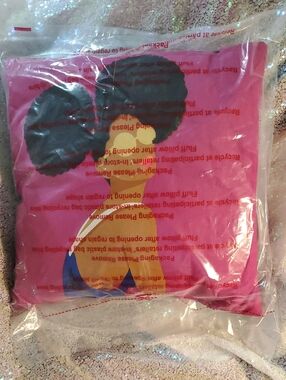 16" Two Puffs Portrait Mod Art Square Graphic Pink Pillow w/ Woman Illustration